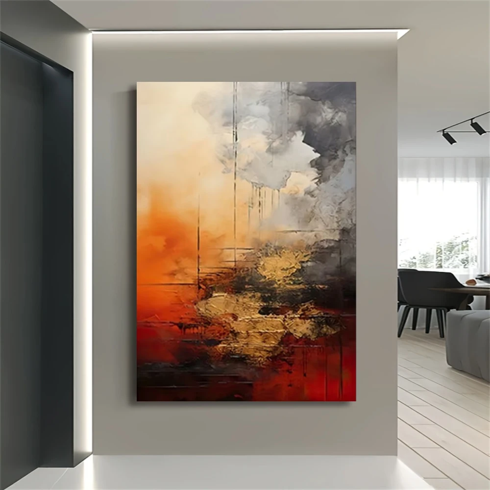 100% hand drawn abstract oil painting on canvas Modern Home Golden Line Wall Art Picture Large mural for living room decor paint 2