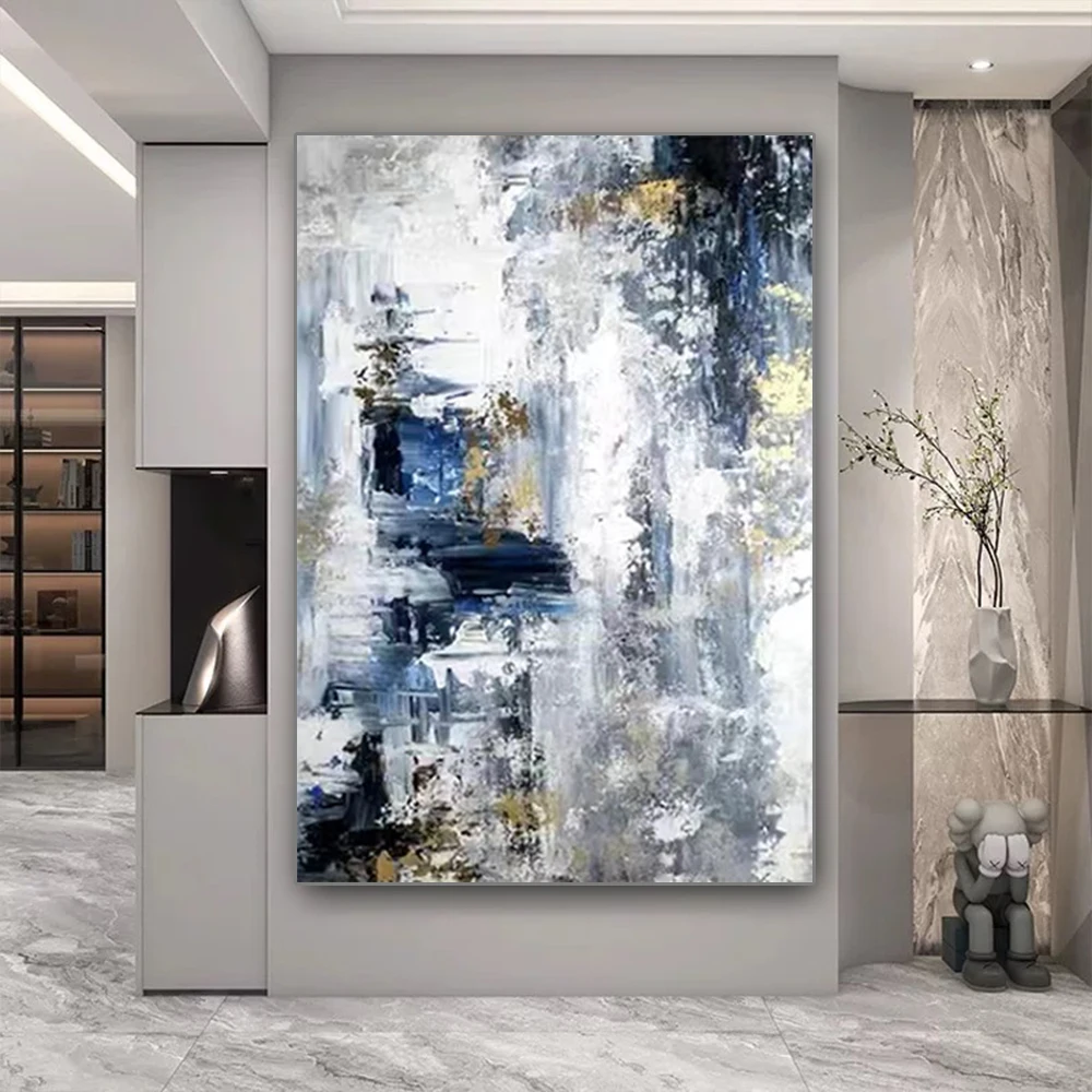 100% hand drawn abstract oil painting on canvas Modern Home Golden Line Wall Art Picture Large mural for living room decor paint 11