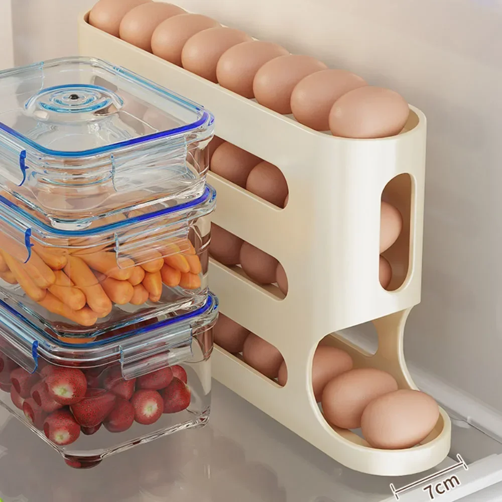 4-Layer Rolling Egg Dispenser Rack 4