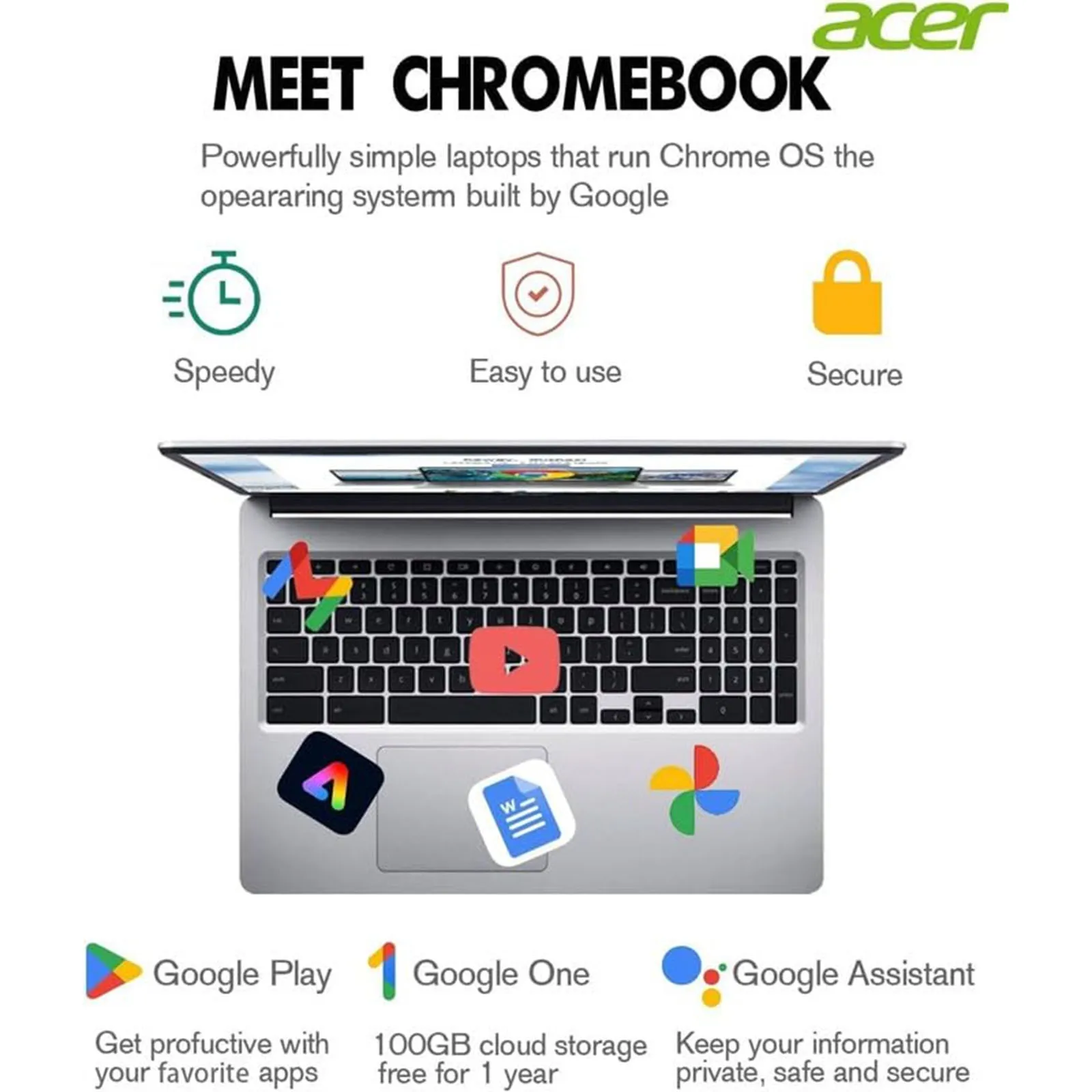 Acer Chromebook 315 Laptop for Business, 15.6 5