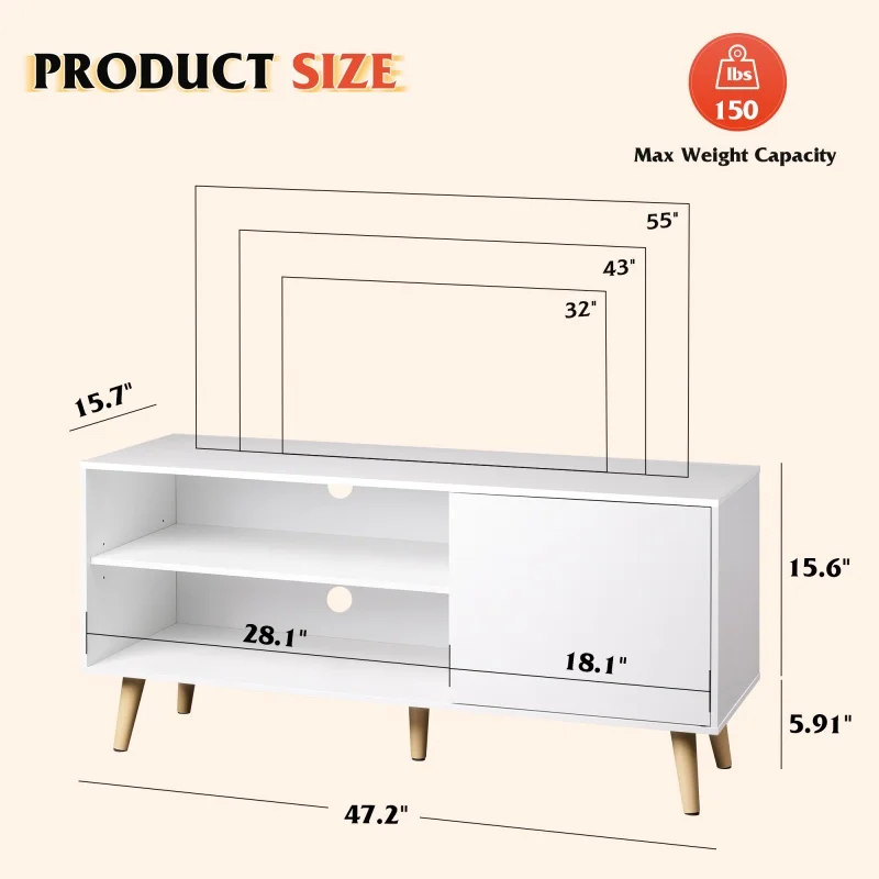 GALAXHERO TV Stand for 55 Inch TV 3