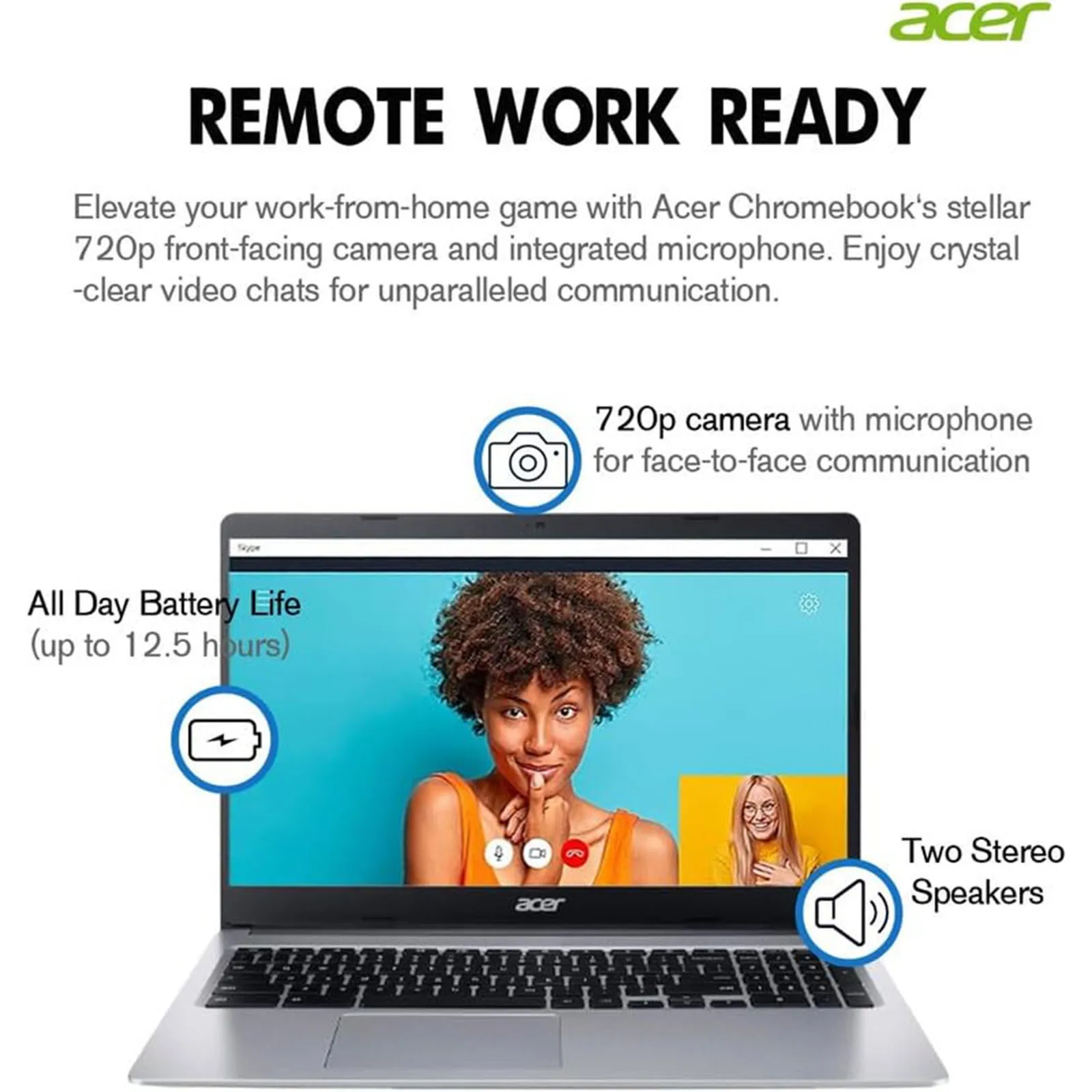 Acer Chromebook 315 Laptop for Business, 15.6 3