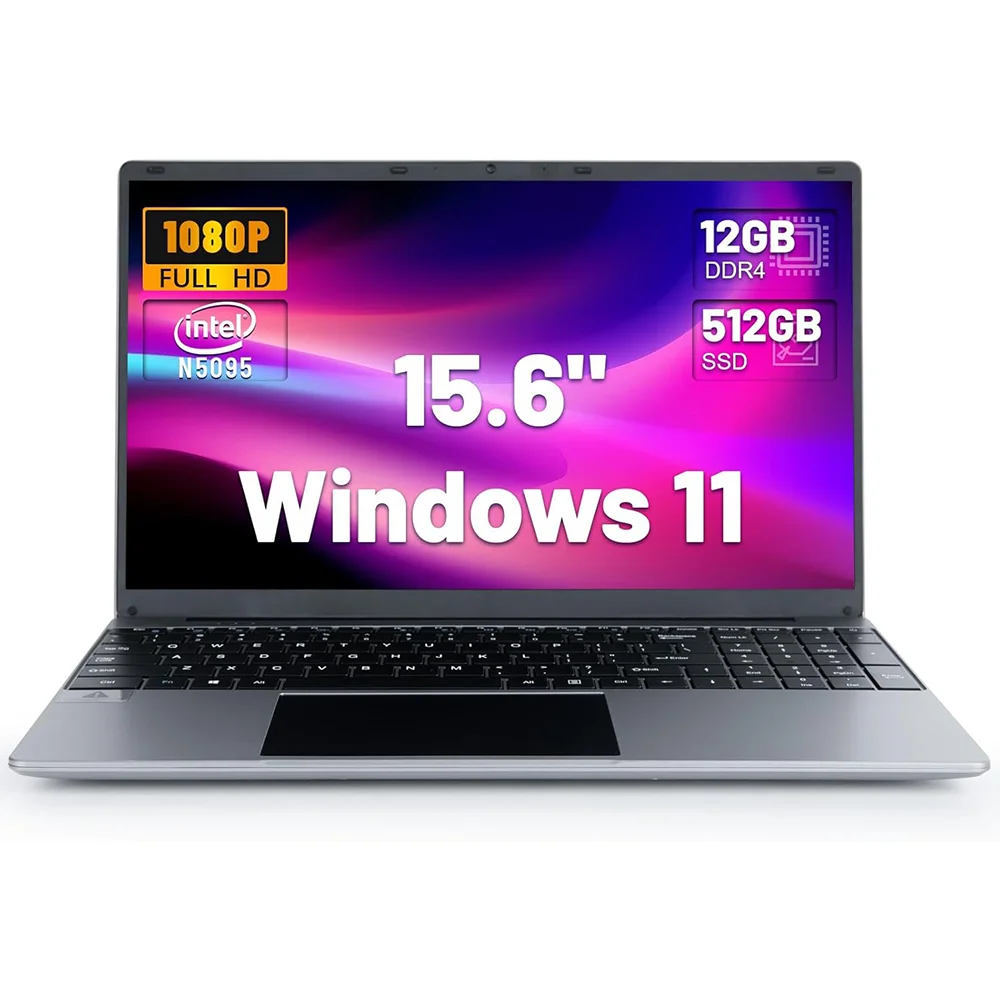 Bestski 15.6 Inch Laptop Intel N5095 Processor 12GB RAM 512Ger Notebook 7