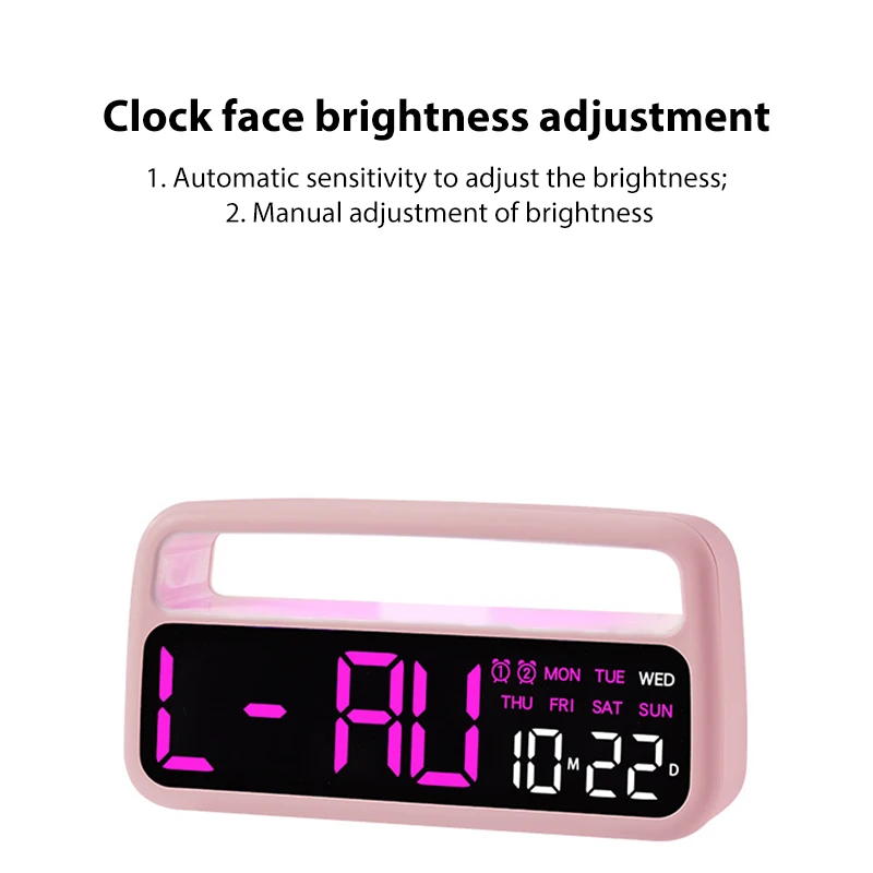 Digital LED Ambient Light Alarm Clock with Dual Alarms 5