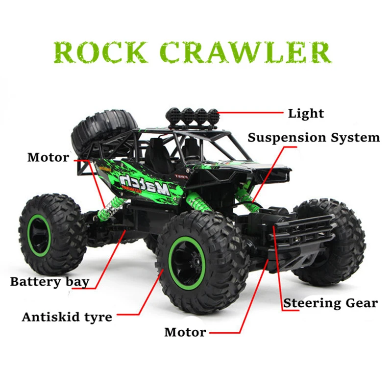 ZWN 1:12 / 1:16 4WD RC Car With Led Lights 2.4G Radio Remote Control 4