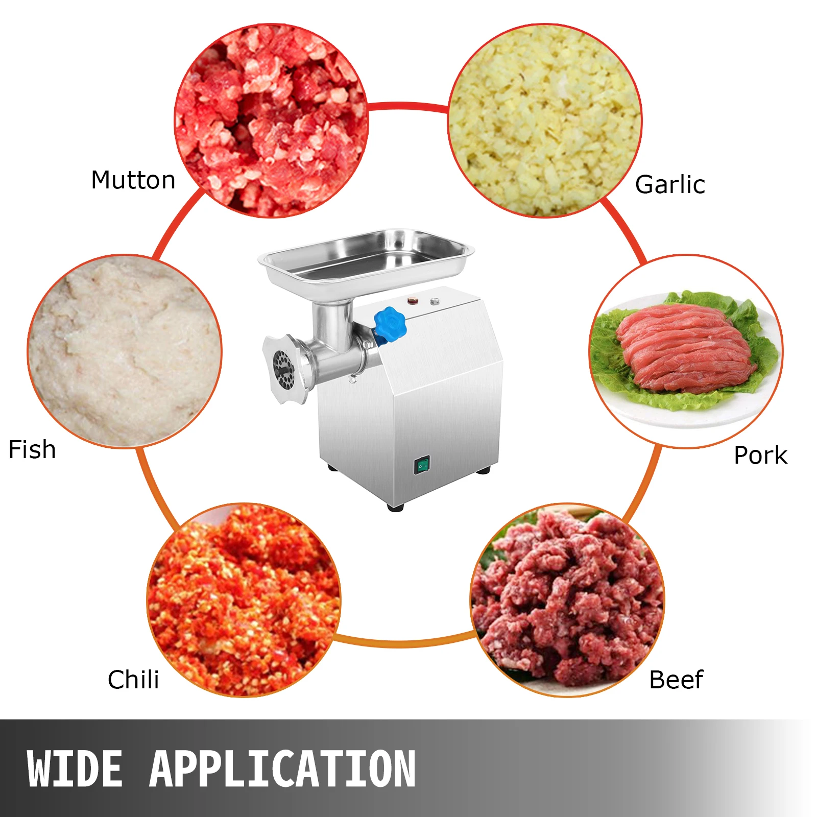 SucceBuy 250Kg/H Electric Meat Mincer Grinder Commercial Kitchen Chopper Food Processor 2