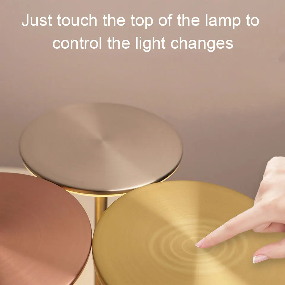 LED Touch Sensor Table Lamp USB Rechargeable 3