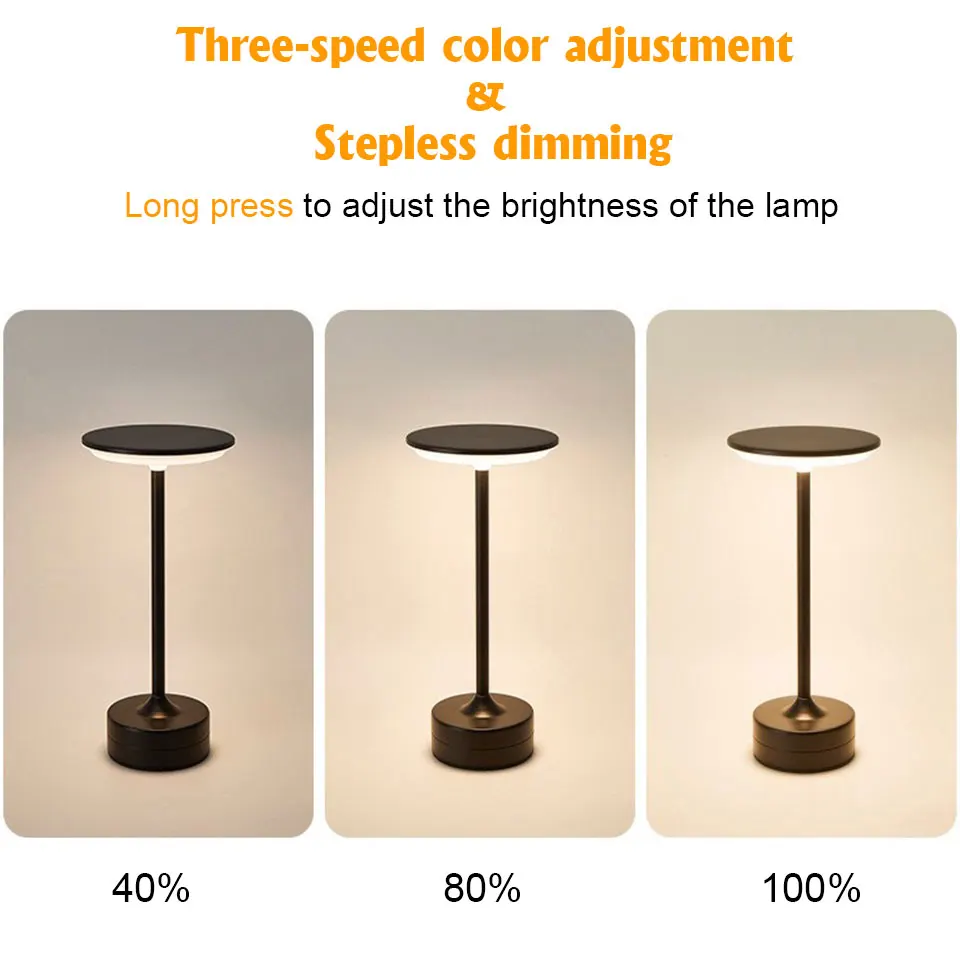 LED Touch Sensor Table Lamp USB Rechargeable 4