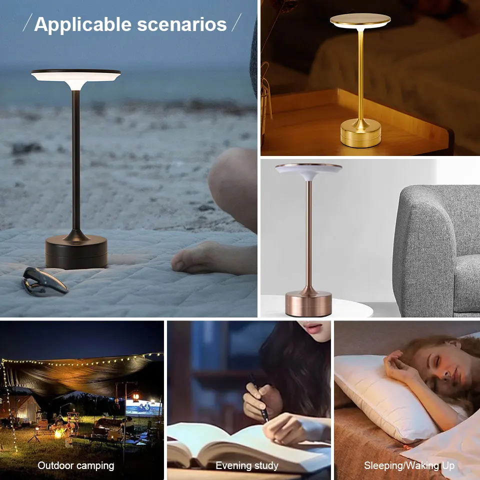 LED Touch Sensor Table Lamp USB Rechargeable 6