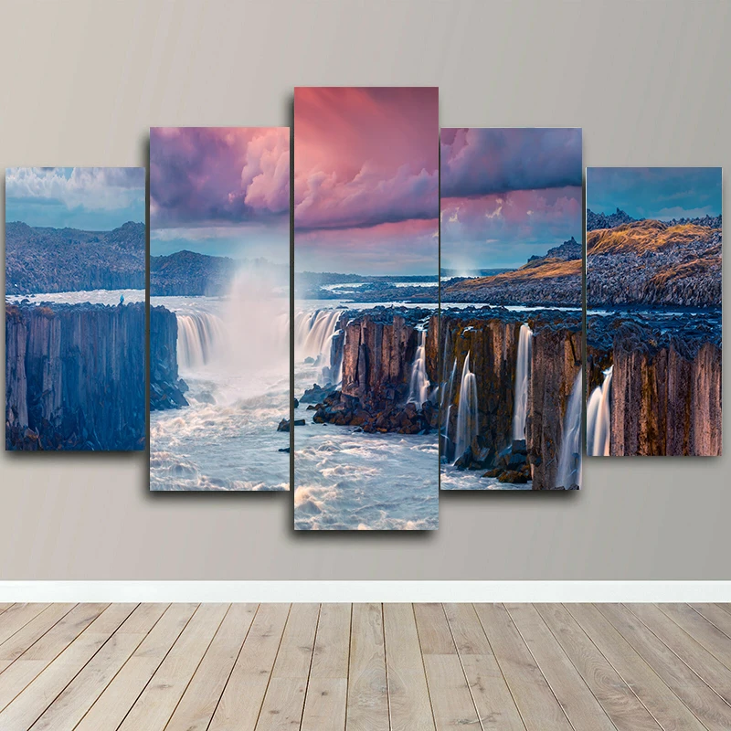 Landscape Canvas Posters Home Decor 5 Pieces Natural Lake Paintings Wall Art Scenery Pictures Modular Living Room Decor Unframed 11