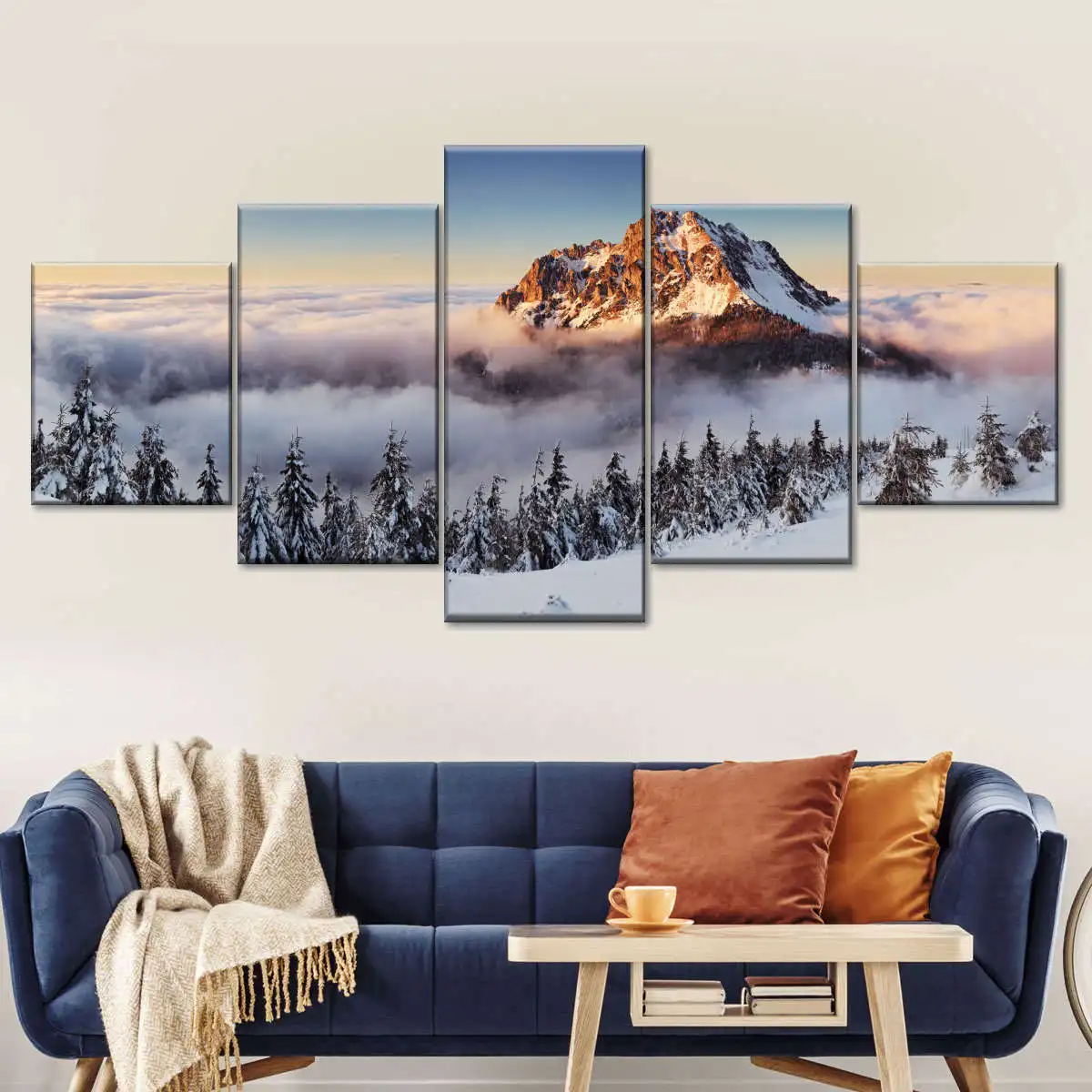 Landscape Canvas Posters Home Decor 5 Pieces Natural Lake Paintings Wall Art Scenery Pictures Modular Living Room Decor Unframed 22