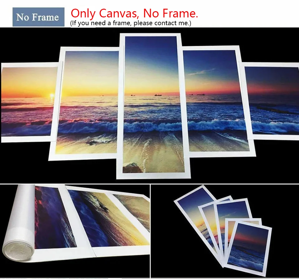 Landscape Canvas Posters Home Decor 5 Pieces Natural Lake Paintings Wall Art Scenery Pictures Modular Living Room Decor Unframed 6