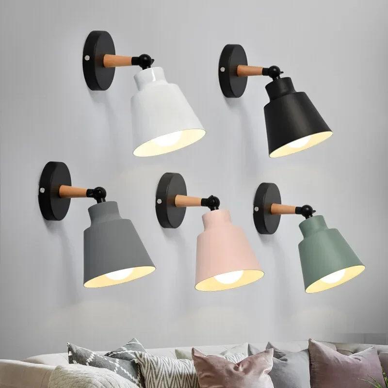 Nordic Solid Wood LED Wall Lamp 1