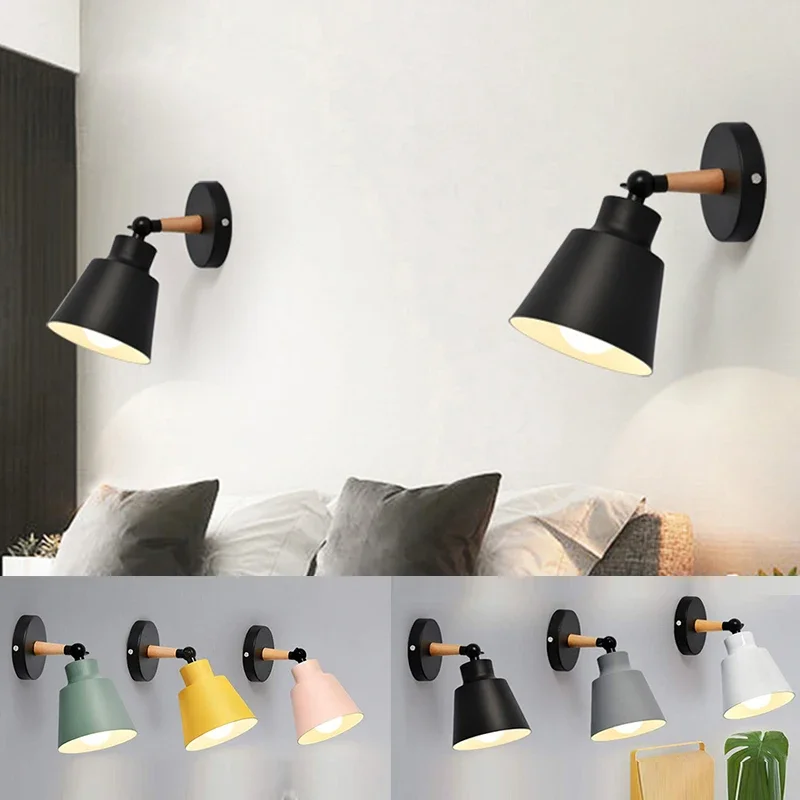 Nordic Solid Wood LED Wall Lamp 2