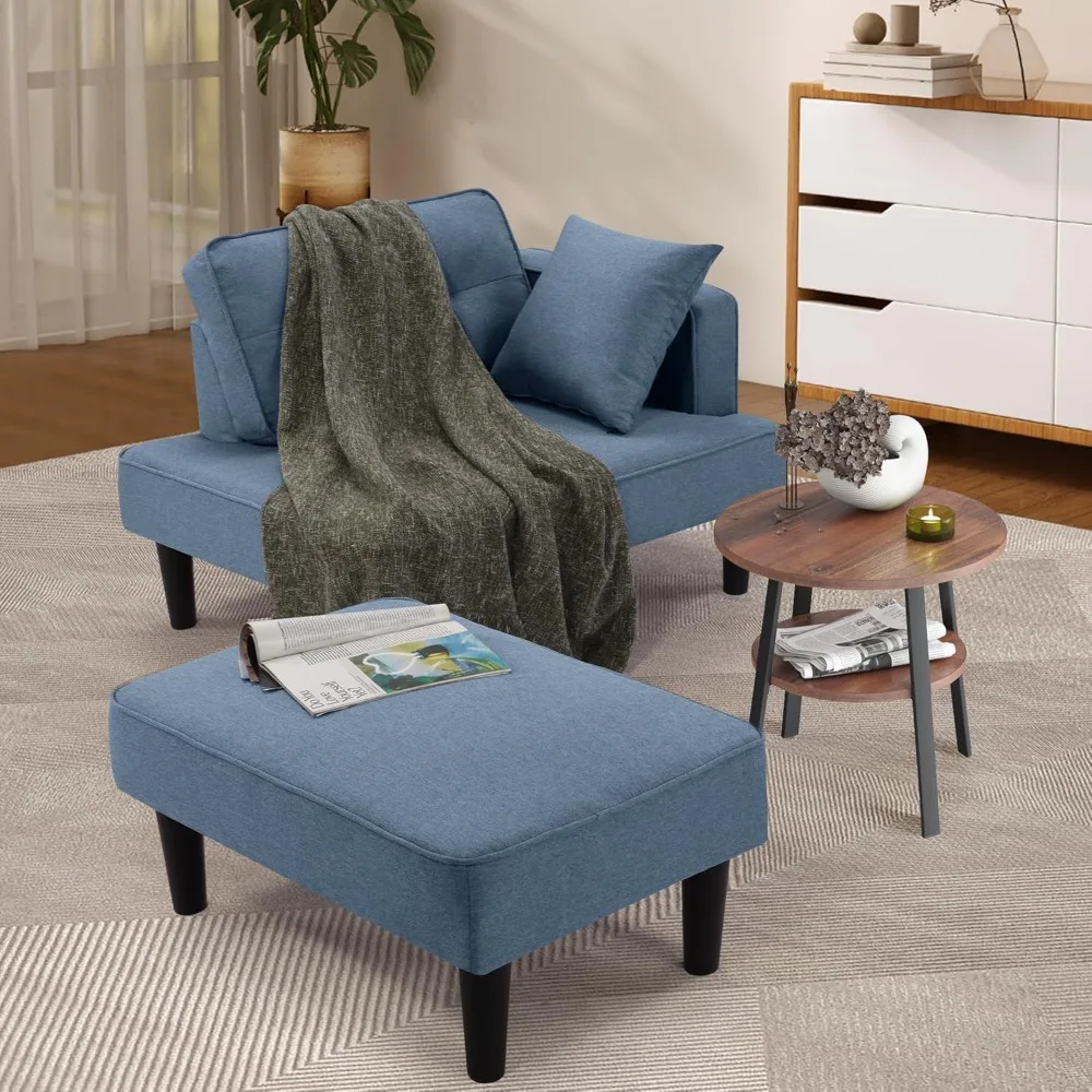 Recliner Sofa Bed, Convertible Small Sectional Couches for Living Room, Sofa Cama moderno with Chaise & 2 Pillow, Couches for S 4