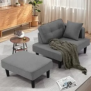 Recliner Sofa Bed, Convertible Small Sectional Couches for Living Room, Sofa Cama moderno with Chaise & 2 Pillow, Couches for S 7