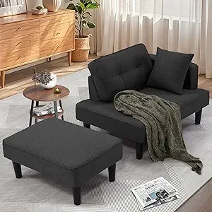 Recliner Sofa Bed, Convertible Small Sectional Couches for Living Room, Sofa Cama moderno with Chaise & 2 Pillow, Couches for S 8