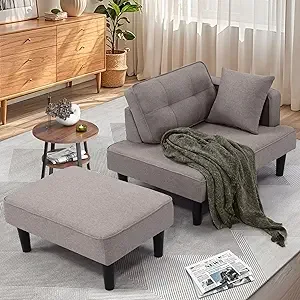 Recliner Sofa Bed, Convertible Small Sectional Couches for Living Room, Sofa Cama moderno with Chaise & 2 Pillow, Couches for S 9