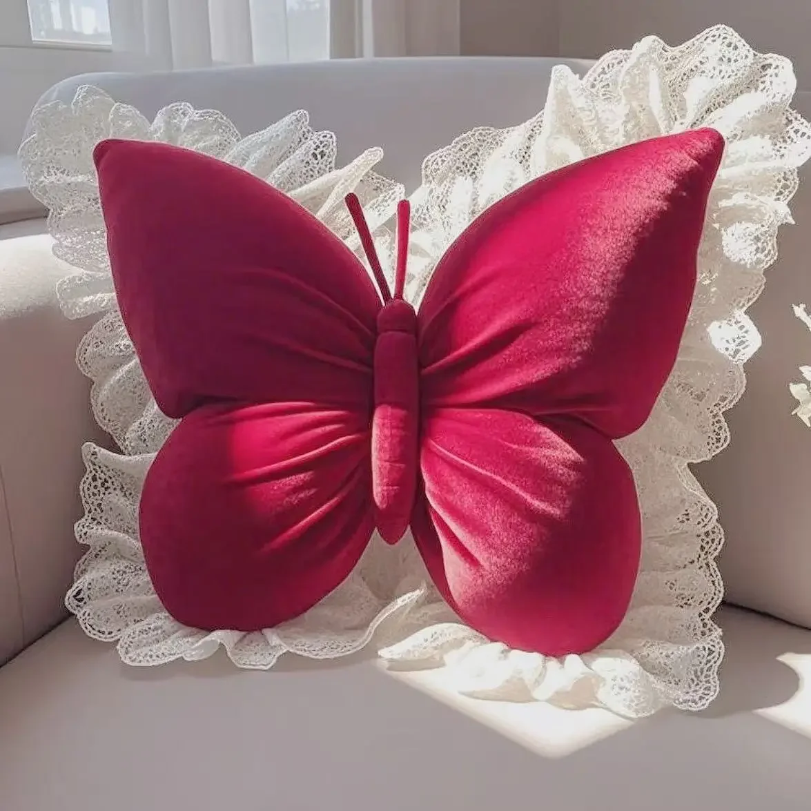 Cute Princess Butterfly Office Pillow Living Room Bow Bedroom Car Sofa Cushion 12