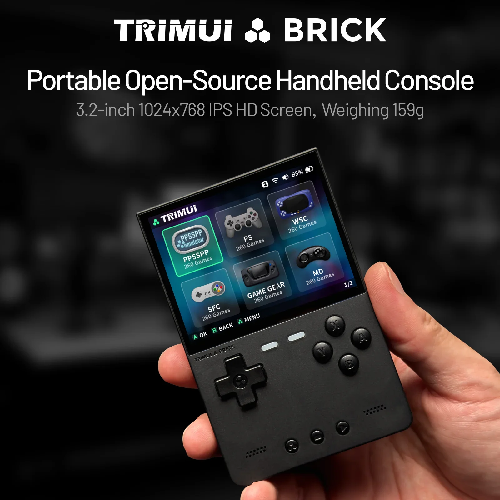 TRIMUI BRICK Handheld Game Console 3.2'' IPS Screen A133P Linux System Trimui 3