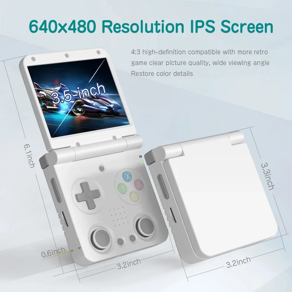 MIYOO Flip V2 Handheld Game Players 3.5''IPS Screen LGift Gaming 3