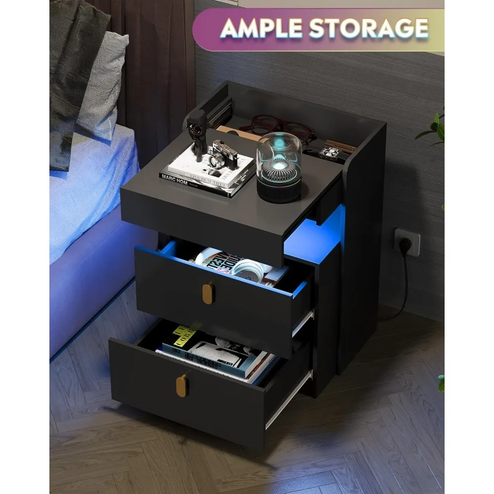 Nighstand with Charging Station, Night Stand 3
