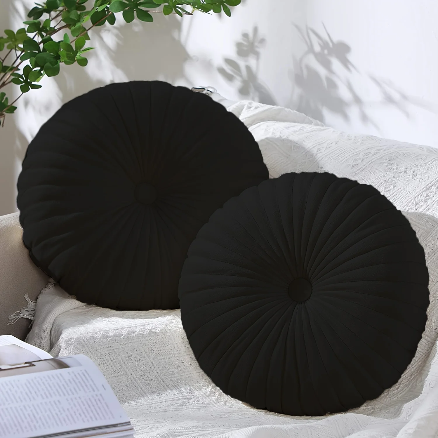 1 Nordic Modern Round Pillow - Mustard Yellow - Suitable for use on sofas 8
