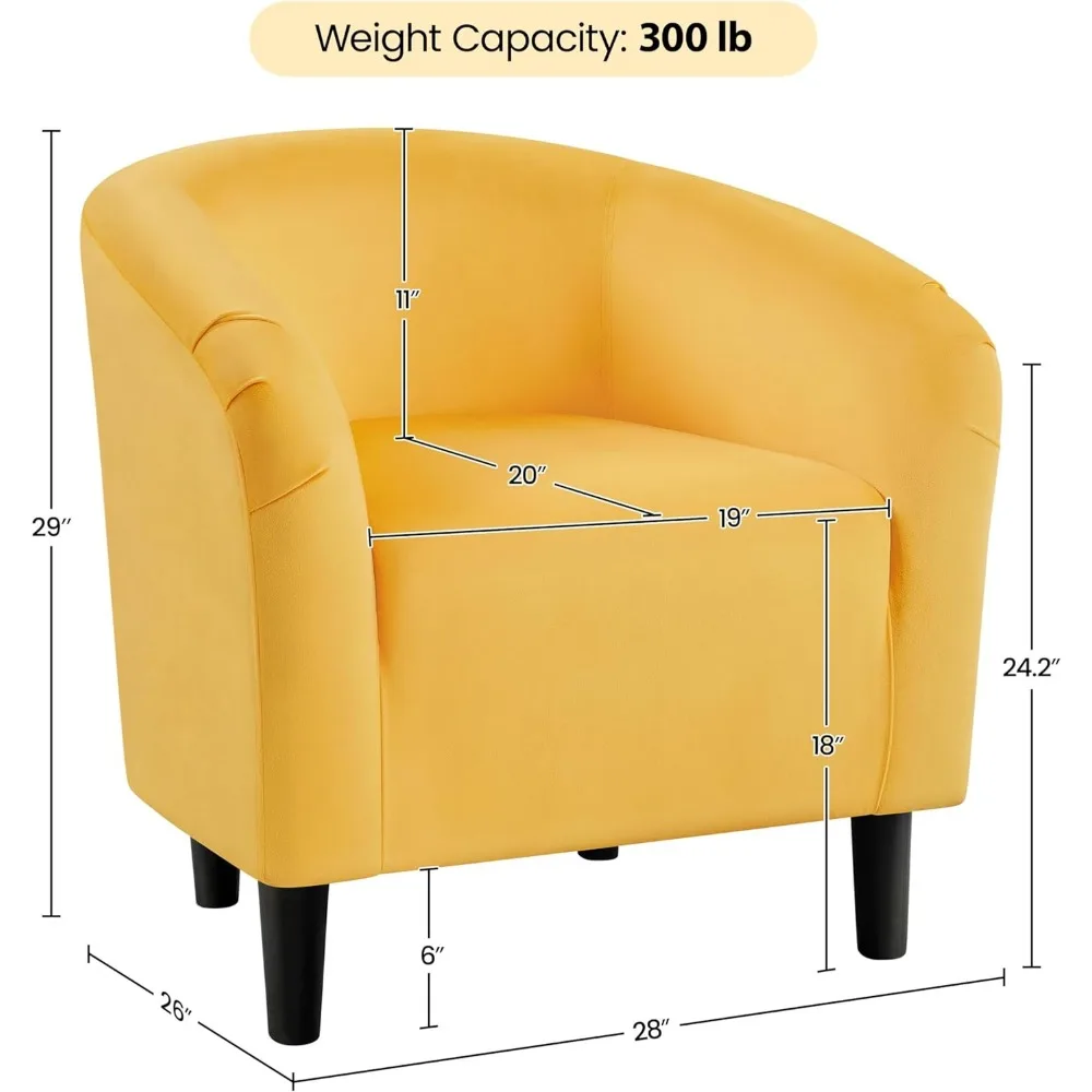 Yellow Chairs Set of 2, Accent Chair 3