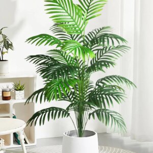 70-120cm Large Artificial Palm Tree Plastic Turtle Back Plants Leaf Schefflera Tropical Tree Home Office Party Outdoor Decor 1