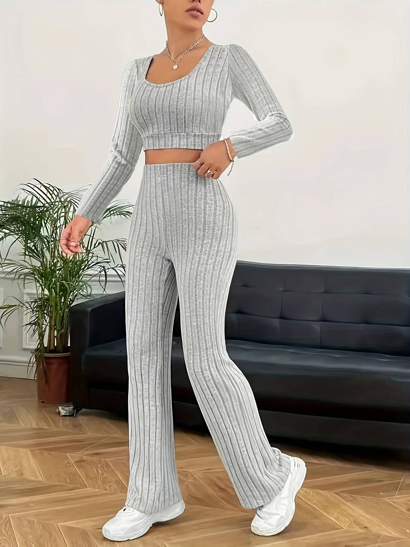 Women's Autumn and Winter Loungewear Set, Sporty Style, Slim Fit, Simple and Comfortable,, 7
