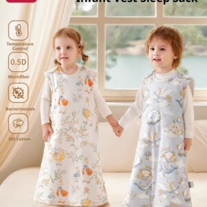AIBEDILA Baby Sleep Sack Cotton Newborn Sleeveless Sleep Bag Soft Cozy Kids Wearable Blanket 1