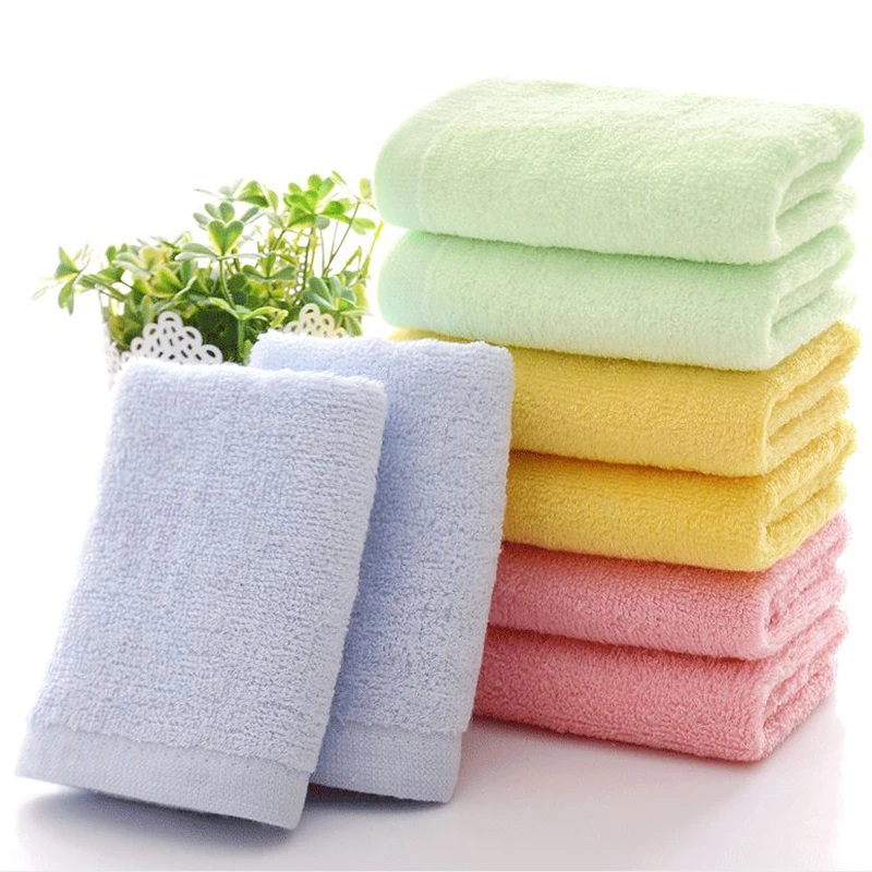 10 Pcs/Set Bamboo Fiber Face Towel 25x50cm Soft Children Hand Towel for Home Kitchen Bathroom 3