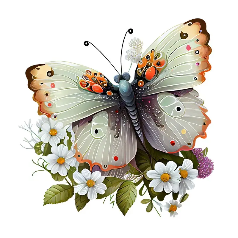 M733 Butterflies Plants Flowers Wall Sticker 10