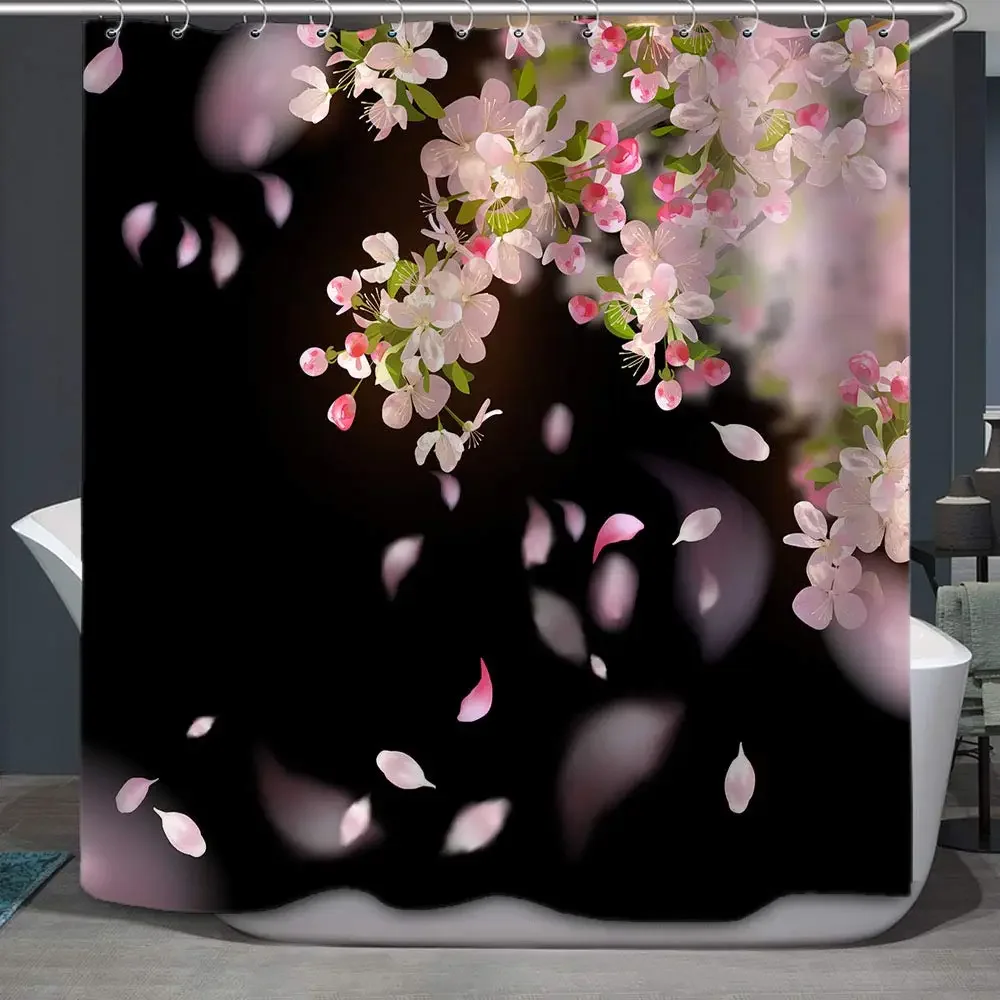 Pink Sakura Flowers Shower Curtains Japanese 25