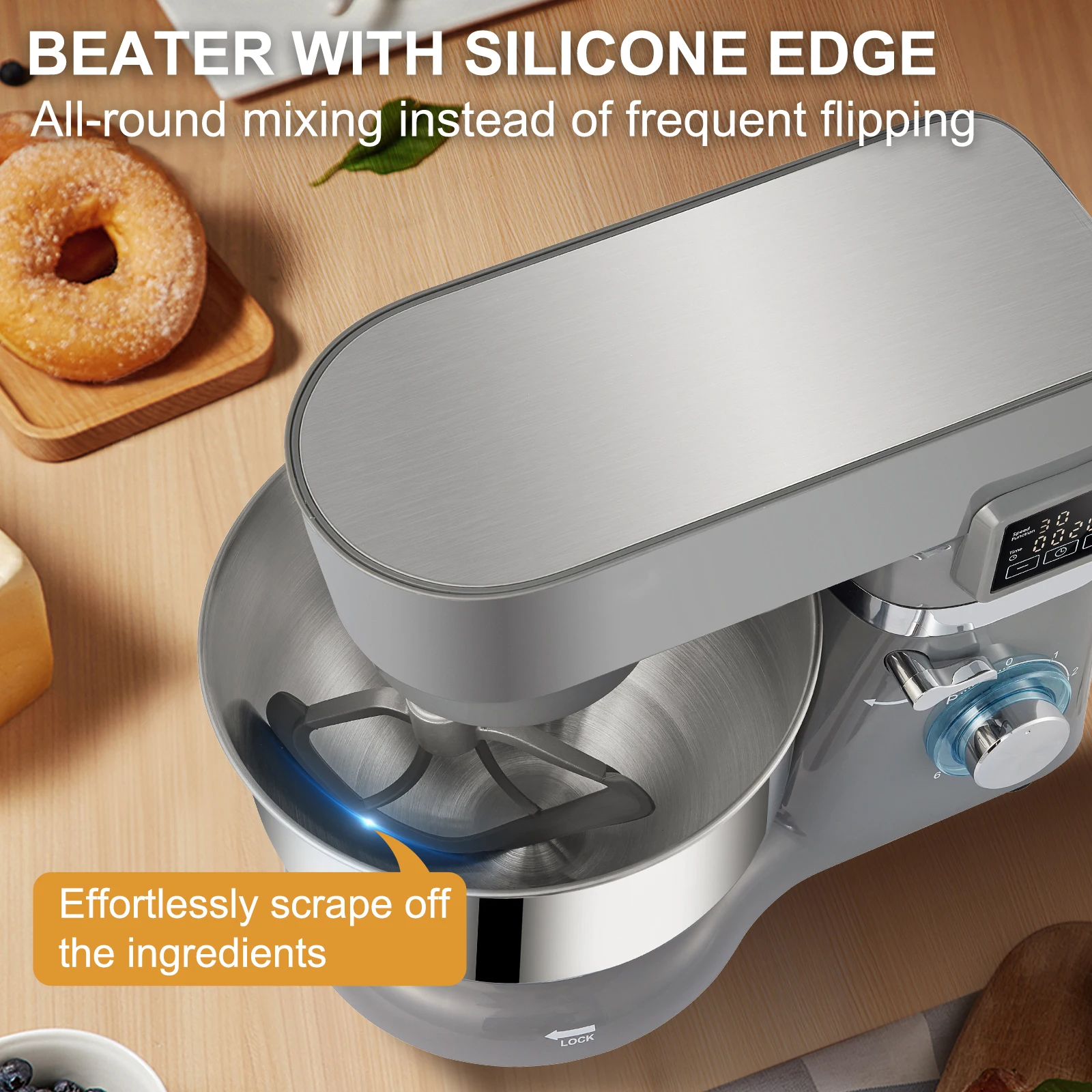 SucceBuy 5.5/7LElectric Stand Mixer with 6Speeds 4