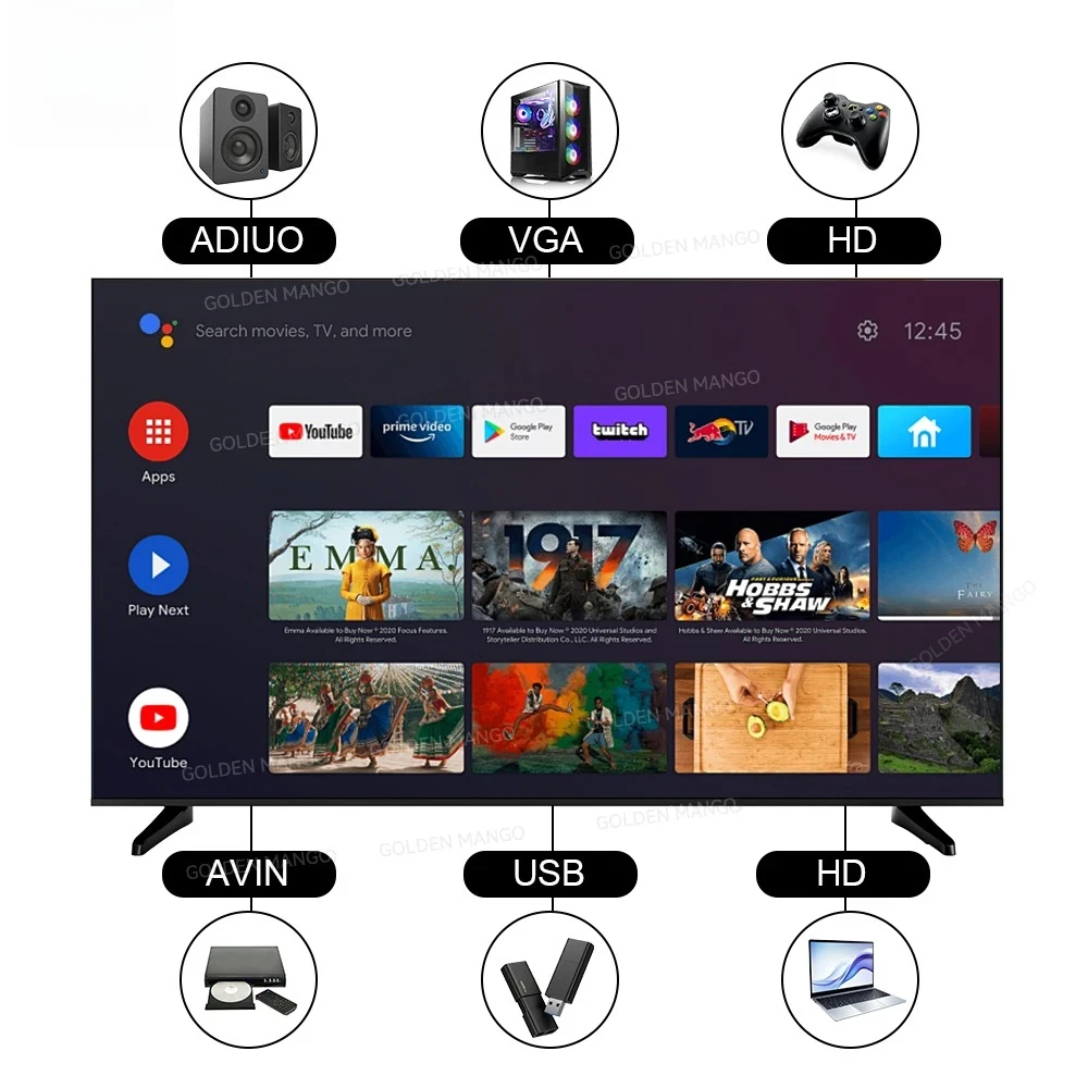 OEM 43/55/65/70 Inch Android Smart TV - 4K UHD FHD Google TV for Hotel Commercial Use, WiFi & HDMI 4