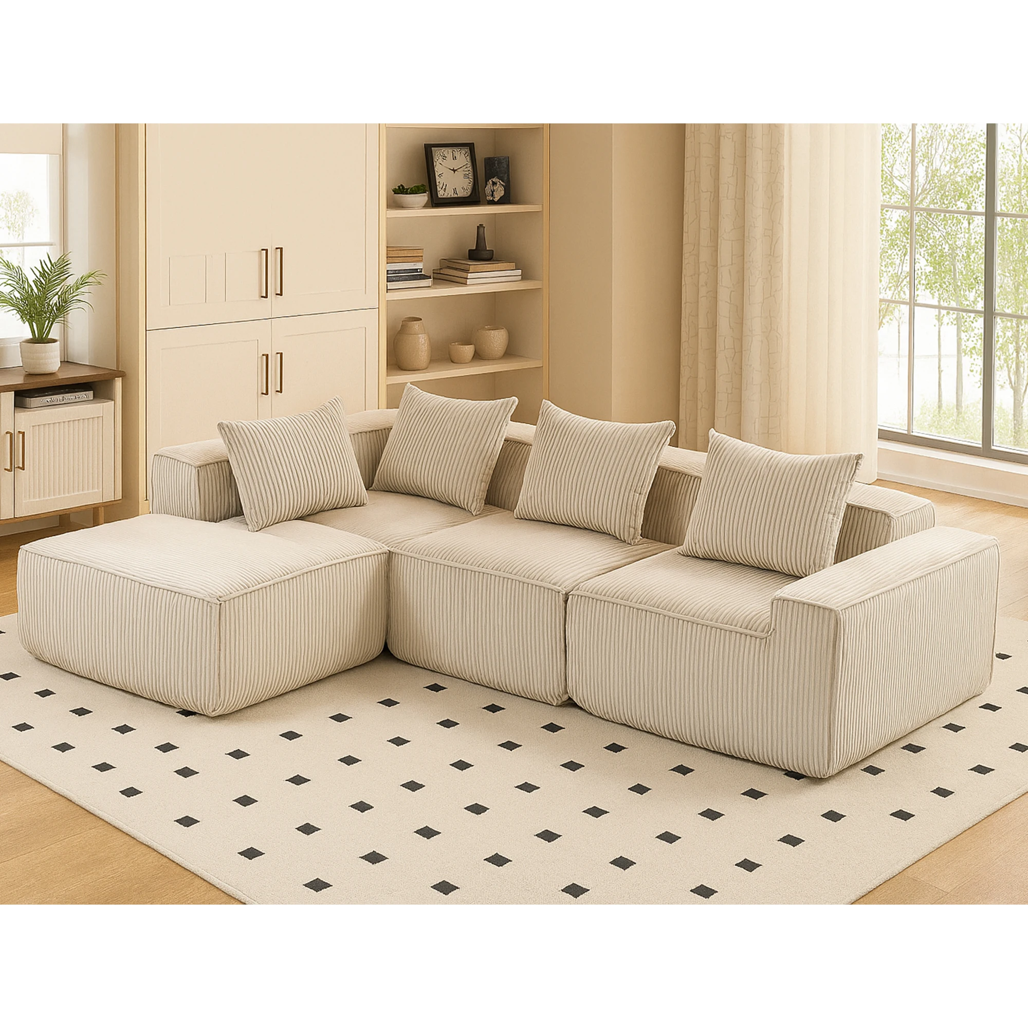 Sectional boneless Couch with L-Shape 21
