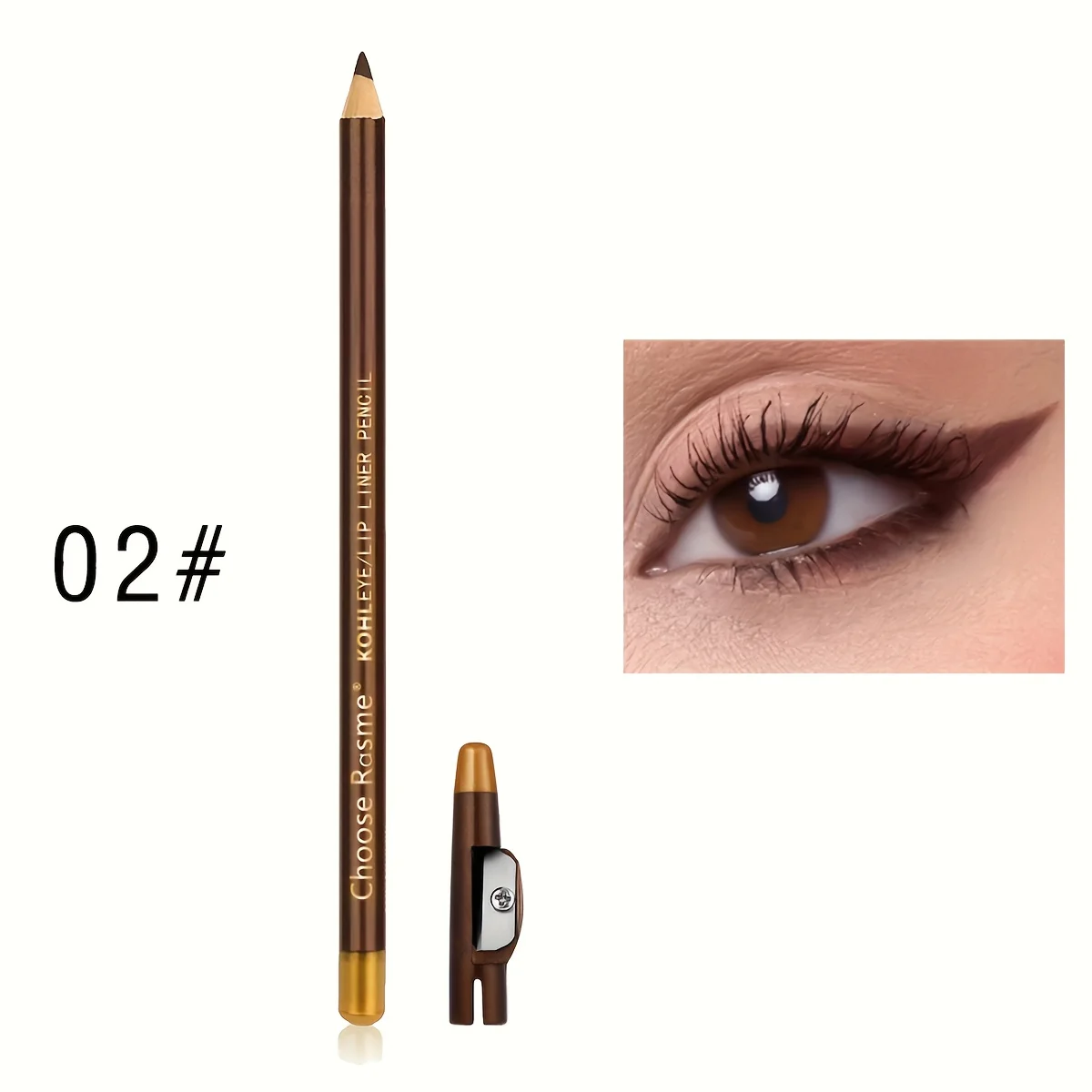 3pcs Eyebrow Pencil Eyeliner lip pencil Natural makeup Long-lasting Black 4