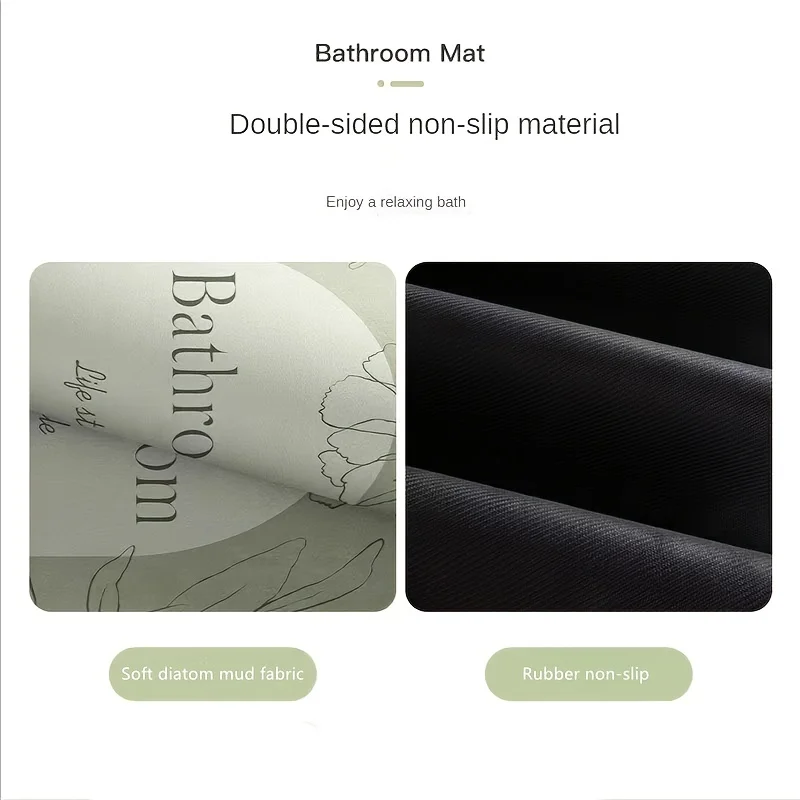 Home bathroom three-piece set diatomaceous earth anti-slip mat 3
