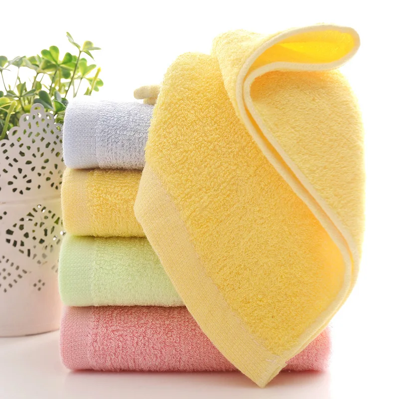 10 Pcs/Set Bamboo Fiber Face Towel 25x50cm Soft Children Hand Towel for Home Kitchen Bathroom 2