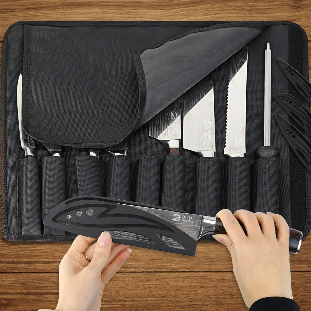 8pcs Kitchen Knife Damascus Stainless Steel Chef Knife Utility Paring 3