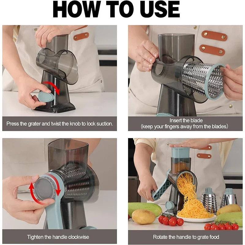 2025 3-in-1 Rotary Cheese Grater 6