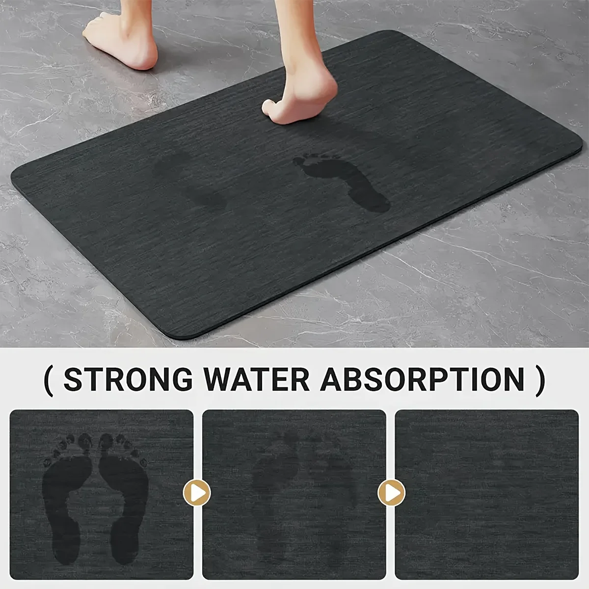 Home bathroom three-piece set diatomaceous earth anti-slip mat 2