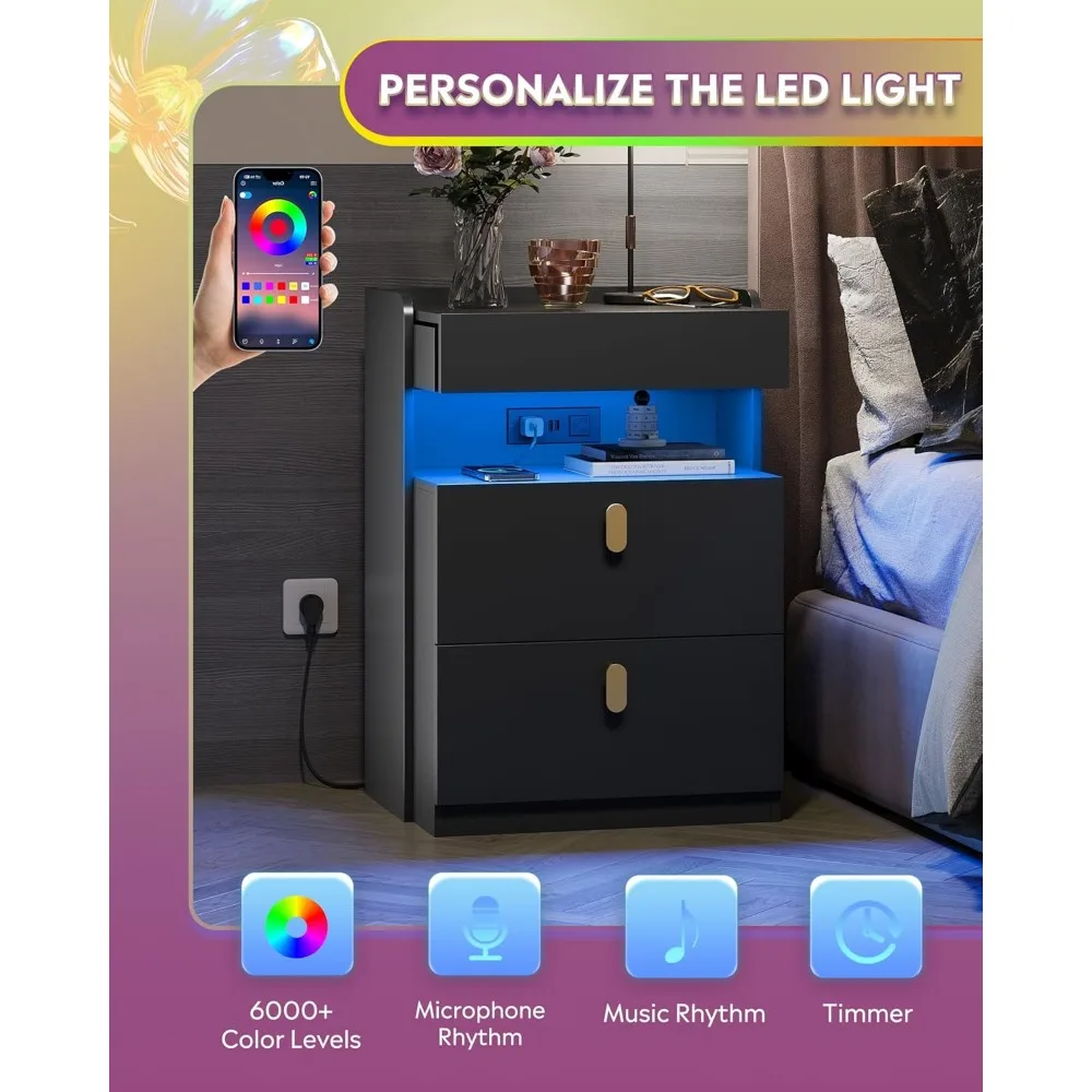 Nighstand with Charging Station, Night Stand 2