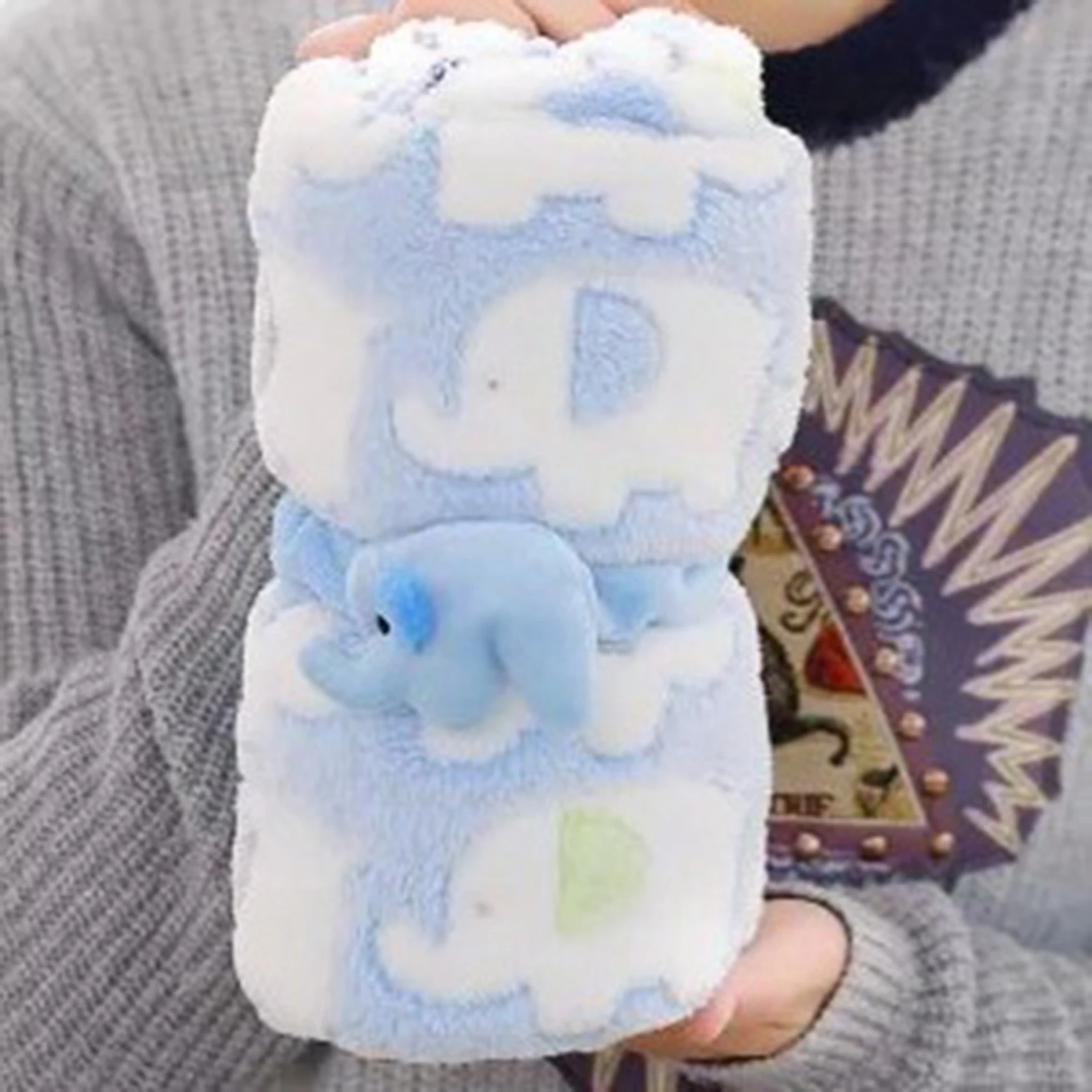 Baby Blanket & Swaddling Newborn Thermal Soft Fleece Blanket Winter Solid Bedding Set 2