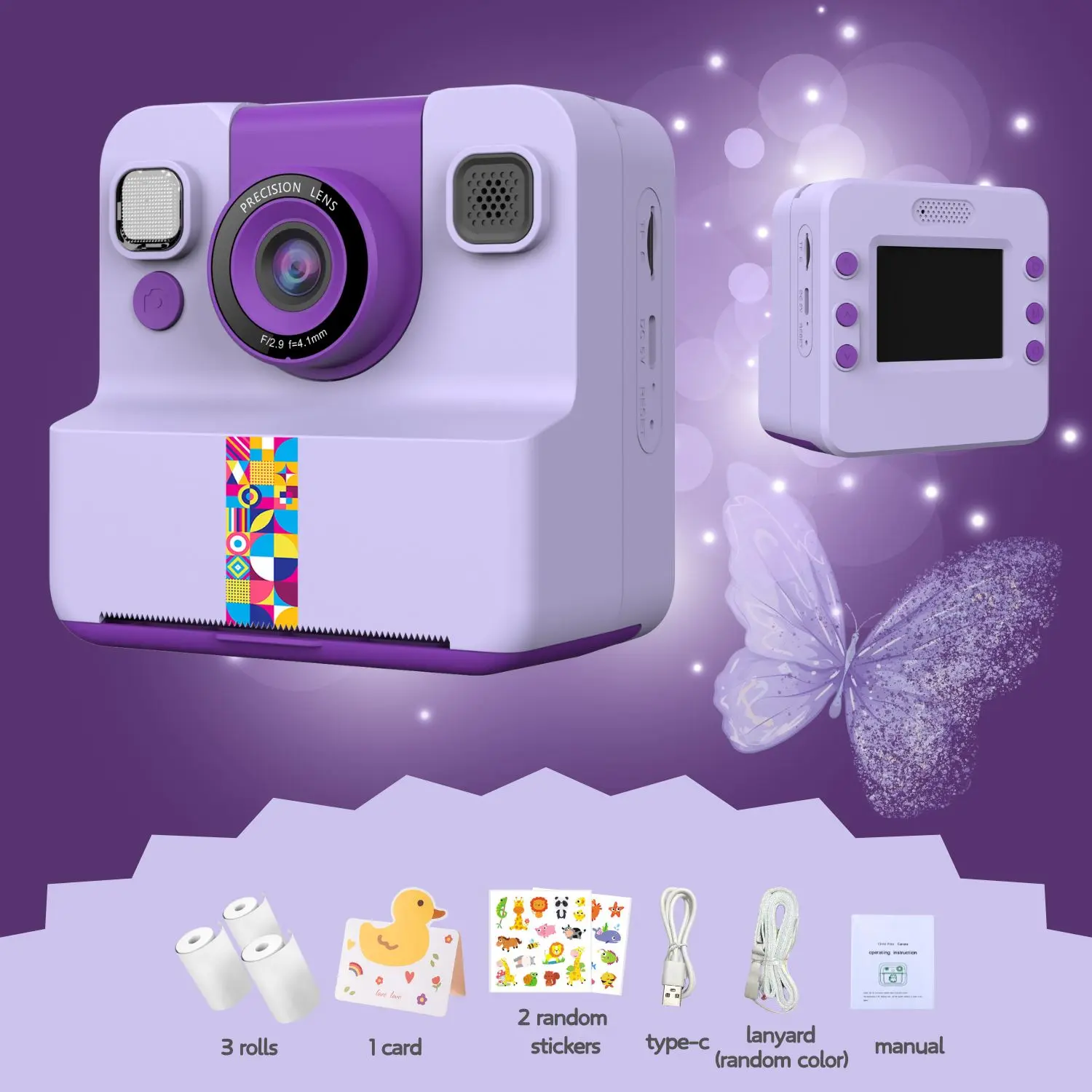 Classic Cute Little Kids Instant Print Camera Painting Photo 11