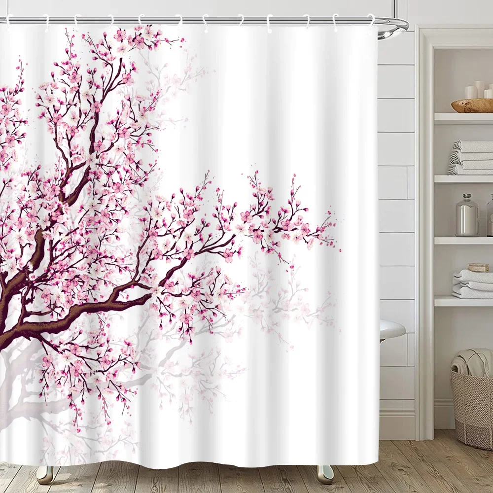 Pink Sakura Flowers Shower Curtains Japanese 18