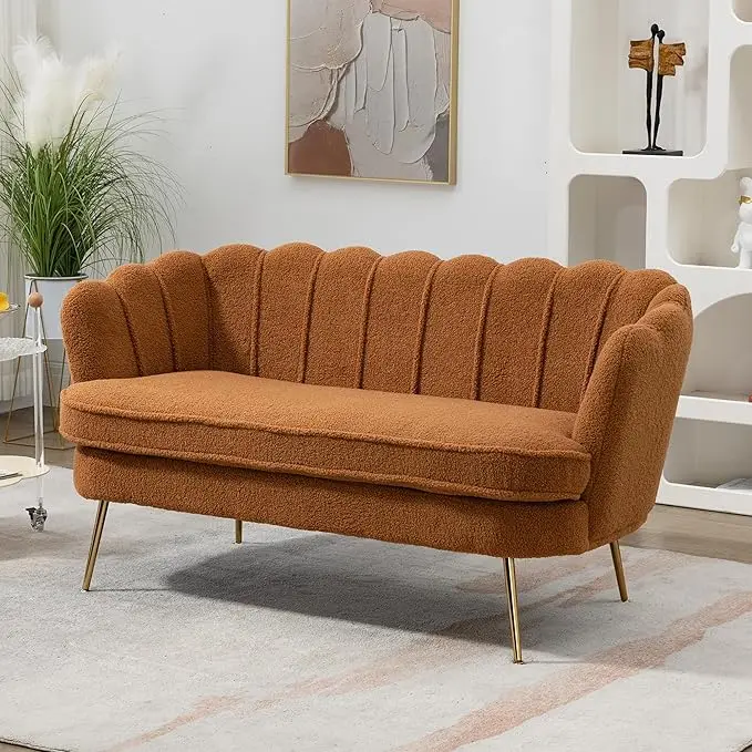 59” Small Modern Chenille Loveseat Sofa, 2-Seat 9