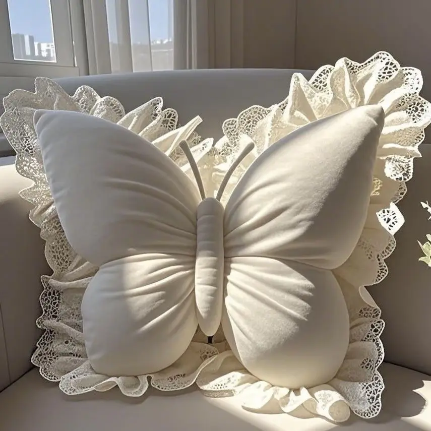 Cute Princess Butterfly Office Pillow Living Room Bow Bedroom Car Sofa Cushion 7