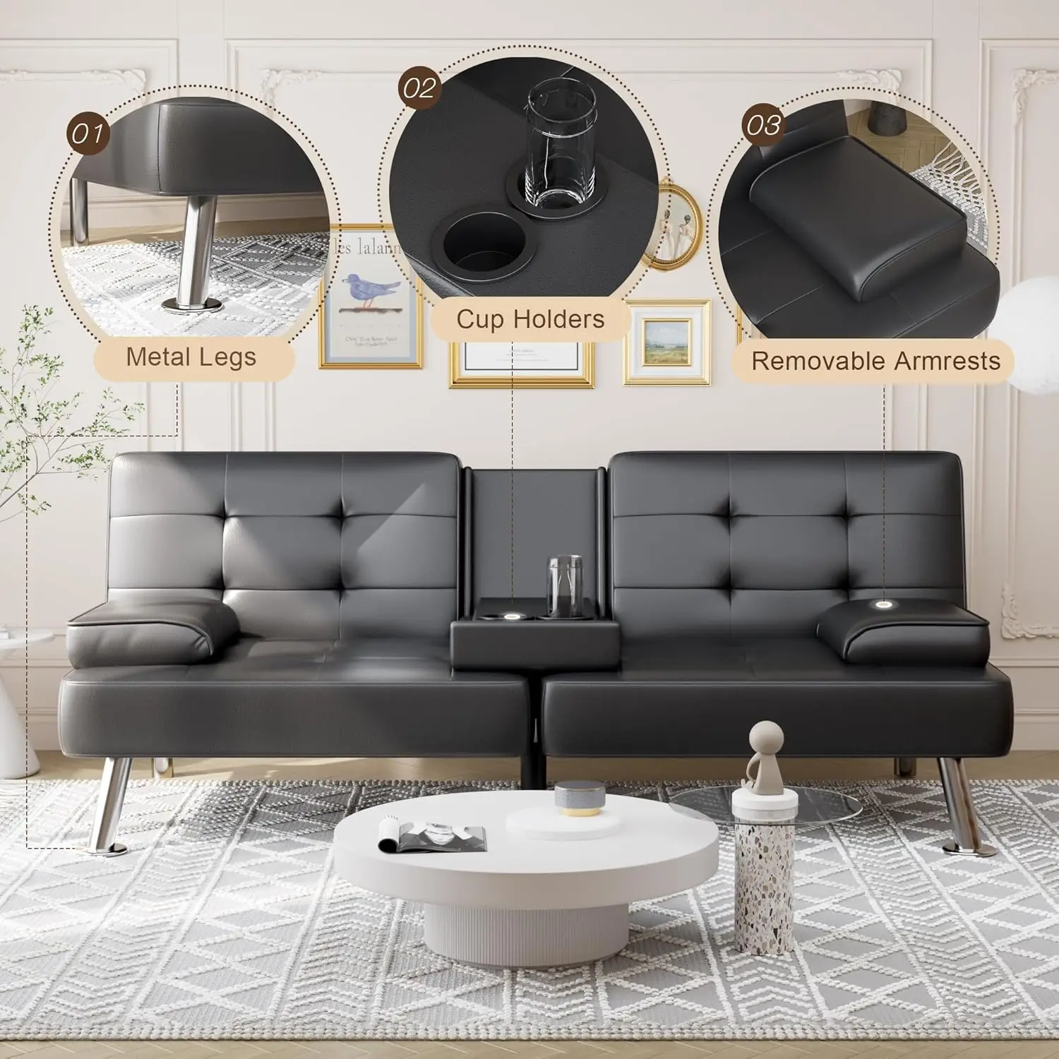 Convertible Folding Futon Sofa Bed Sleeper Couch 5